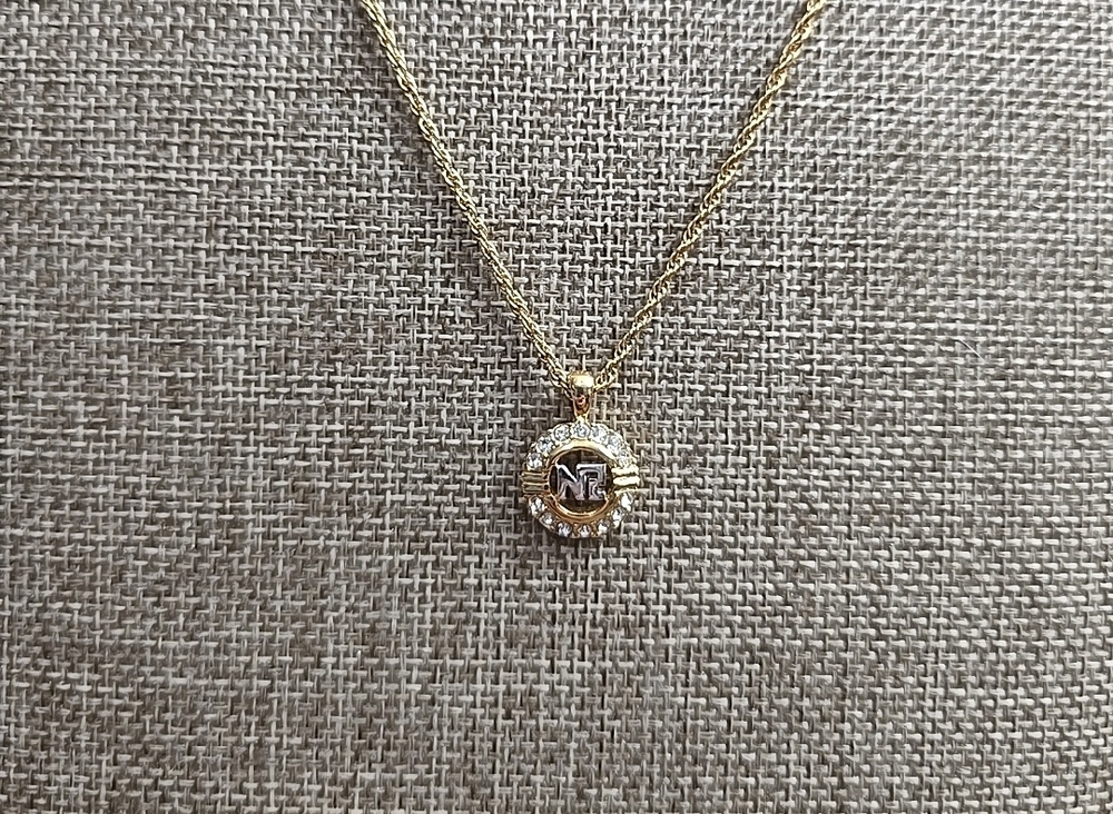 SOLD***Nina Ricci Vintage Gold Tone Rhinestone Necklace